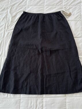 Flax Midi Linen Skirt Size L NWT